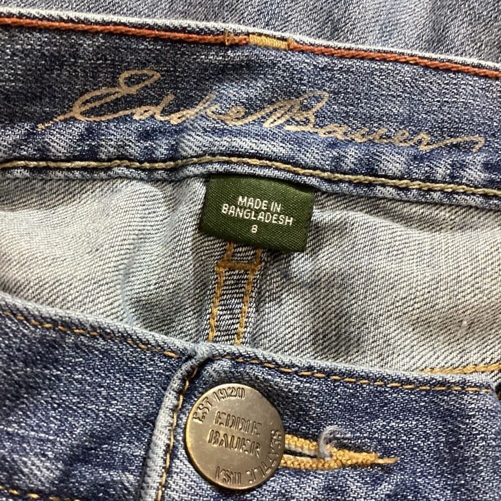 Eddie Bauer Distressed Light Blue Patchwork Embro… - image 6